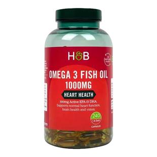 保税仓 英国Holland&Barrett荷柏瑞深海鱼油1000mg240粒中老年人
