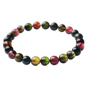 【孤品】虹涧凝脂-老油料玻璃体碧玺手链女款手串亲宝水晶饰品