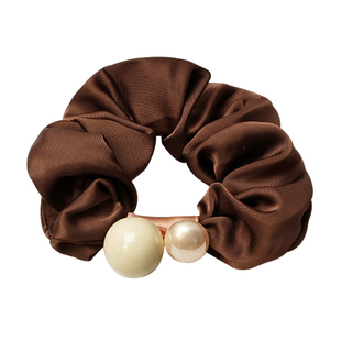 韩系缎面珍珠大肠发圈女2025新款高级感肥肠头绳低马尾丸子头发饰