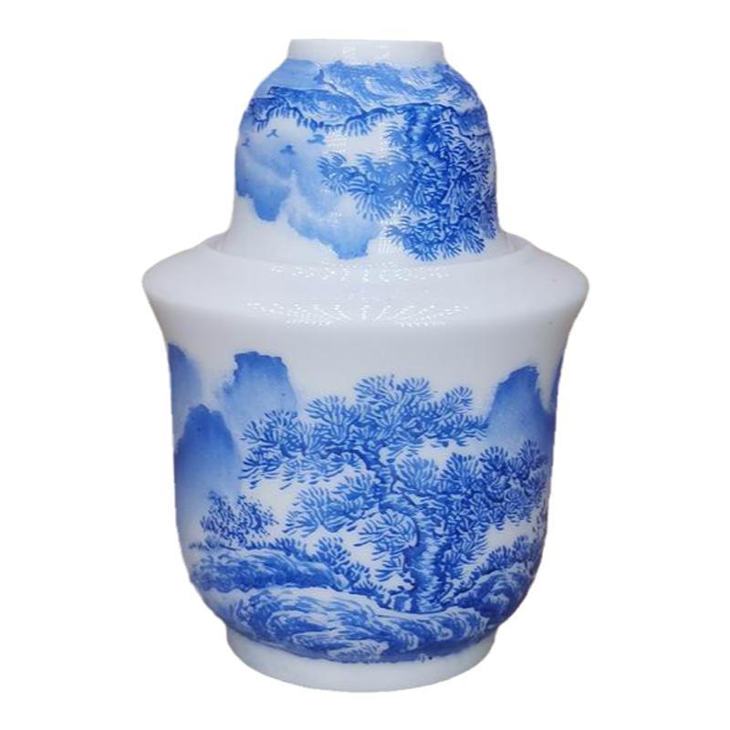 自产新款高白陶瓷手绘老式怀旧黄酒温酒壶烫酒二两暖酒器家用