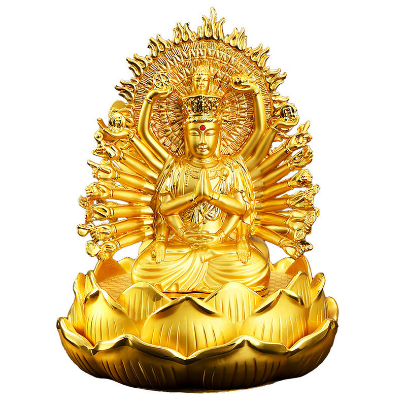 金属车内饰千手观音车载摆件
