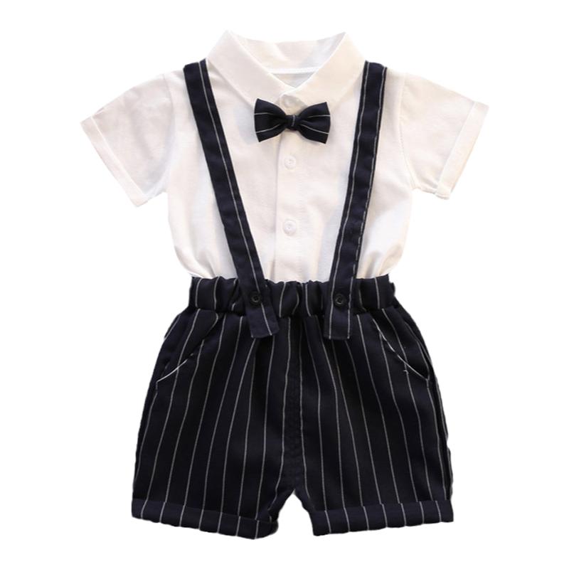 小孩夏天套装男宝宝夏装衣服西装生日10个月一周岁2岁半3岁多礼服
