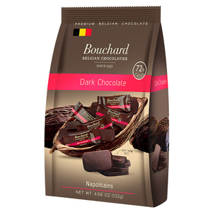 比利时Bouchard海盐巧克力72%黑巧132g薄荷黑巧脆米牛奶巧年货糖