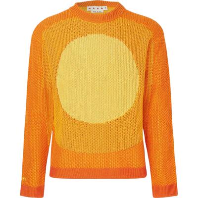 【折扣】MARNI 男士秋冬宽松落肩刺绣嵌花针织棉质毛衣