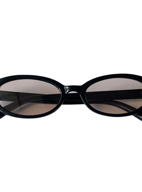 椭圆茶色UV400美式复古女士眼镜