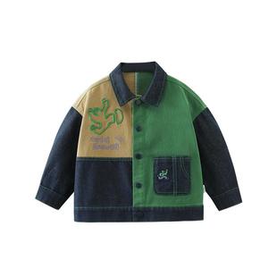 【防褪色】齐齐熊儿童牛仔外套男童春秋款上衣新款宝宝春秋装童装