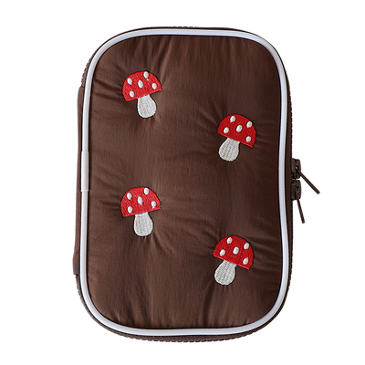 质感蘑菇双拉链硬盘收纳包