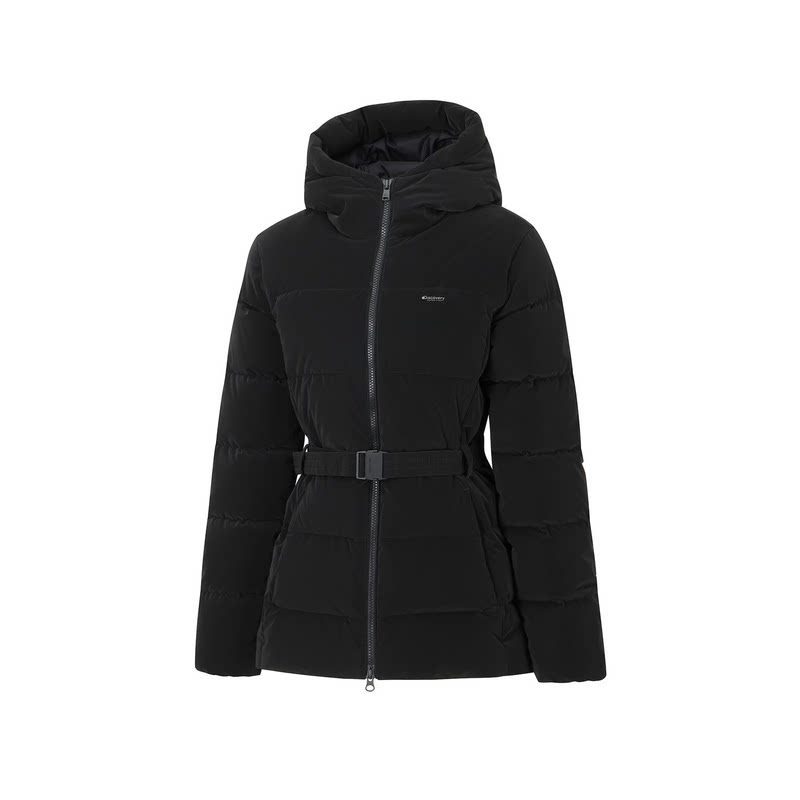 DISCOVERY女连帽腰带保暖羽绒服