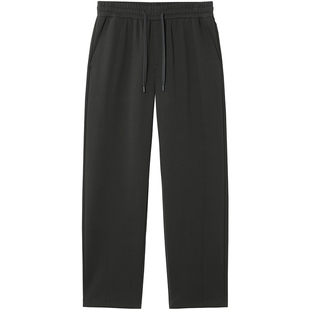 热风男士直筒加绒卫裤2025年冬季新款松紧腰宽松百搭卫裤通勤长裤