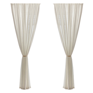 中古风窗帘纱帘扶风纱2025新款透光不透人客厅阳台高级感亚麻窗纱