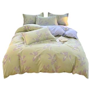 100%全棉四件套纯棉轻奢被套床单春秋床笠款三件套四季款床上用品