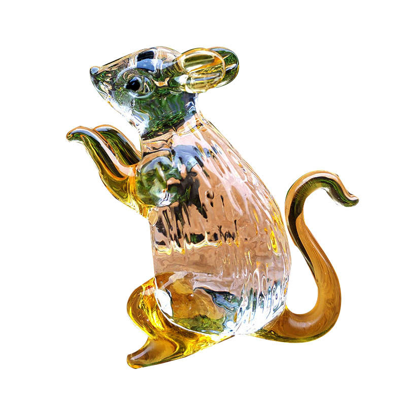 十二生肖水晶12鼠牛虎兔龙蛇马羊猴鸡狗猪生日礼物属相摆件小老鼠