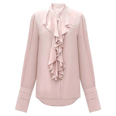 COCOBELLA荷叶边小立领衬衫