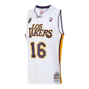 湖人队加索尔08-09赛季NBA官方MN复刻16号球衣SW球迷版