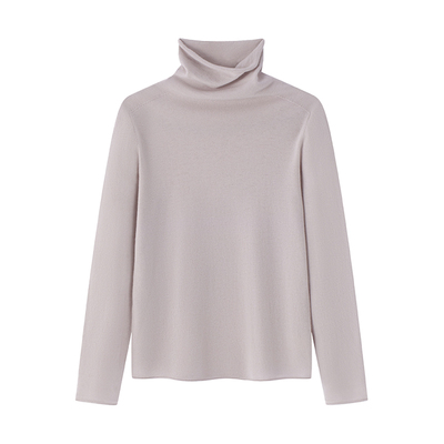 无缝一体打底针织羊毛衫高领