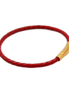 皮绳手链串珠编织手绳可穿金饰