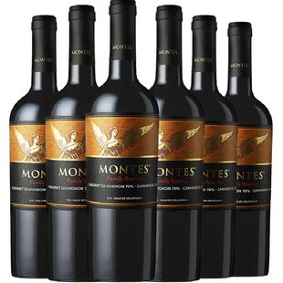 蒙特斯家族珍藏赤霞珠红葡萄酒750ml*6瓶智利原瓶进口红酒 囤年货