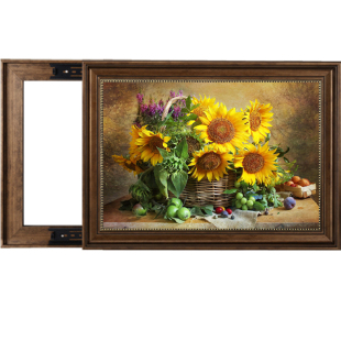 美式电表箱装饰画欧式花卉酒杯推拉液压上翻配电箱弱电箱遮挡挂画