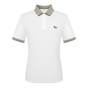 亨利格兰小熊猫男士 夏季新品商务休闲纯色亲肤短袖polo衫凉爽T恤