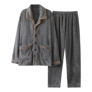 珊瑚绒睡衣男款冬季男士加绒加厚法兰绒文艺家居服秋冬款2026新款