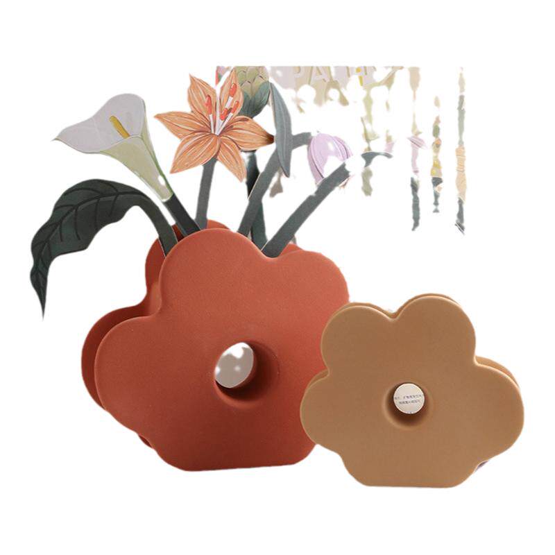 装饰品玄关花器陶瓷北欧花朵几何