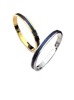 Russare手工真蛇皮钛钢开口手镯