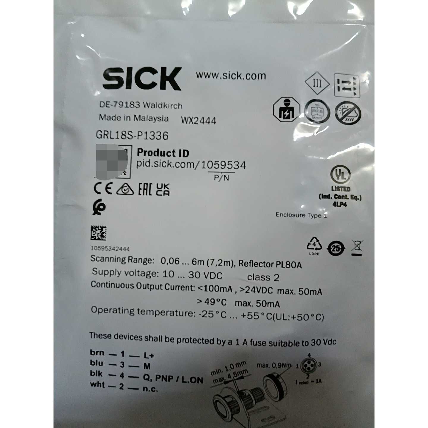 议价-SICK西克GRL18S-P1336光电传感器，马来西亚
