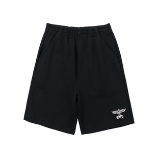 BOY童装潮牌26春夏新品黑色五分短裤男夏季宽松百搭运动裤子