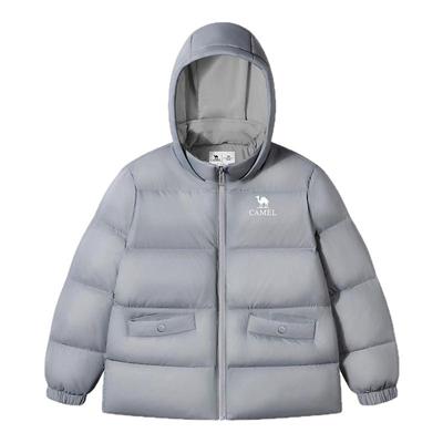 骆驼儿童羽绒服连帽保暖短款黑色