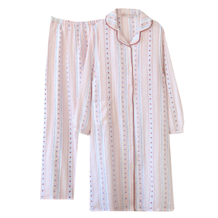 a类全棉月子服待产裙两件套春秋纯棉纱布薄款哺乳睡裙带胸垫孕妇