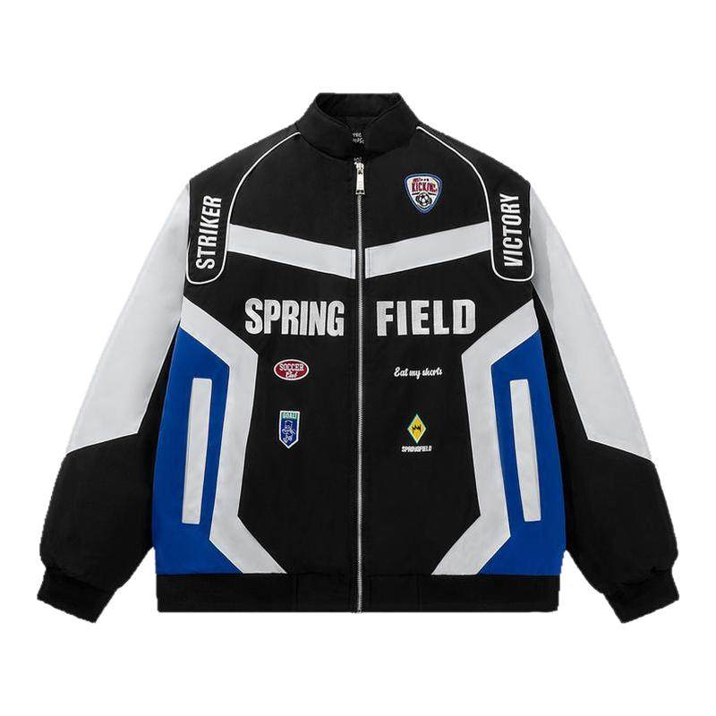 辛普森一家2026新款机车夹克男字母logo立体廓形痞帅潮流显瘦外套