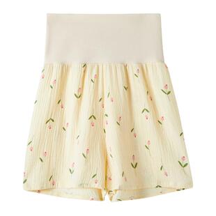 睡裤夏季女款短裤纯棉纱布居家长裤子全棉薄款女士护腰护肚家居裤