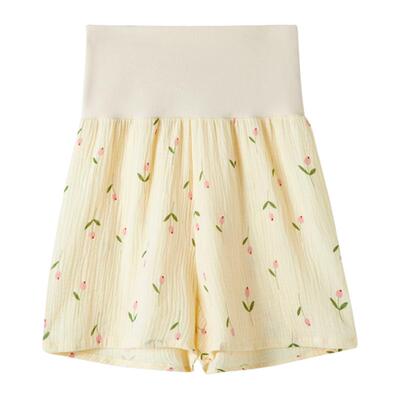 睡裤短裤纯棉纱布女士护腰护肚款