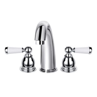 出口英国订单 NP嘴 陶瓷双开把手 三孔英式法式复古面盆水龙头