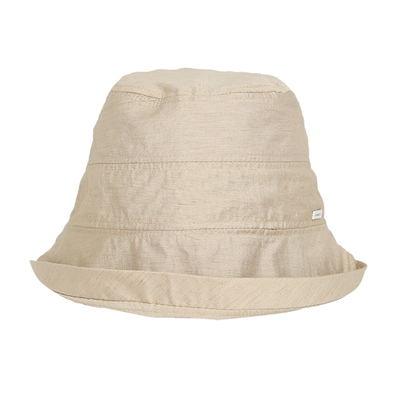 卡其色亚麻卷边薄款渔夫帽防晒帽