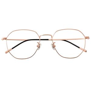 超轻纯钛近视眼镜框男款可配度数黑色大框防蓝光大脸多边形镜架女