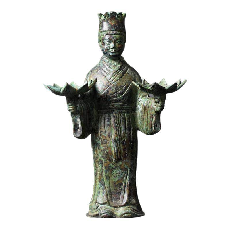 御如意铜灯中式复古客厅古典摆件