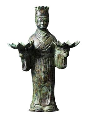 御如意铜灯中式复古客厅古典摆件