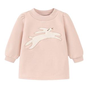 迷你巴拉巴拉婴儿加绒卫衣女童中长款冬季保暖宝宝长袖内搭上衣小