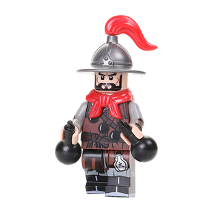 中国潮古代风特种兵大明王朝士兵军事武器第三方积木人仔拼装玩具