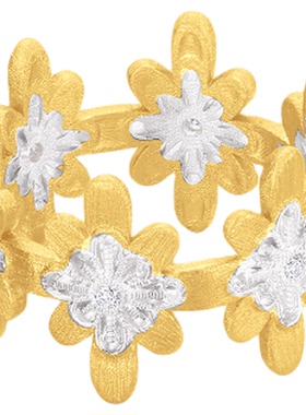 OOAK界格雕金日落烟花叠戴戒指