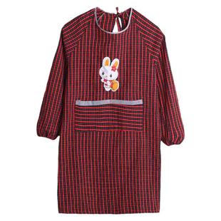 纯棉围裙长袖罩衣厨房加厚粗布成人时尚家用大人麻布反穿衣工作服