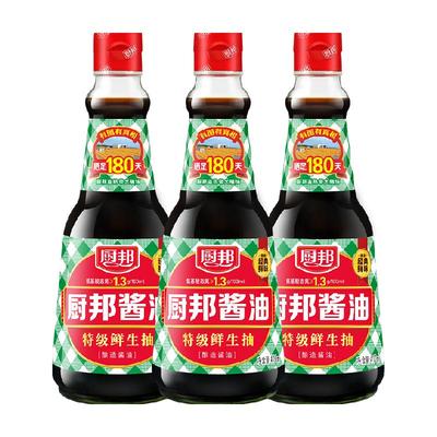 厨邦酱油特级生抽410ml*3