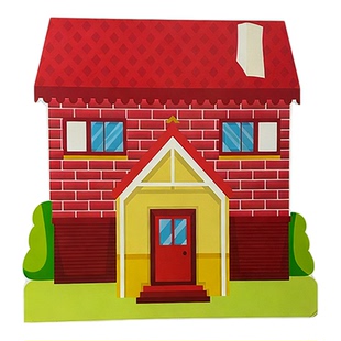 三只小猪kt板儿童表演舞台背景情景剧道具砖房子毛草屋木屋大树