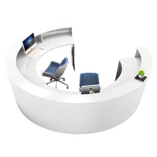 圆形公司烤漆前台接待台弧形创意美容院旅游便民服务收银吧台定制