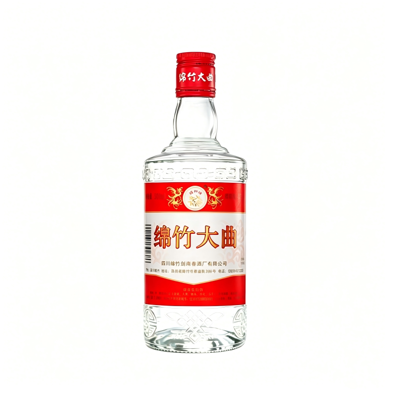 四川绵竹大曲红标52度白酒500ml瓶装醇香经典口粮酒浓香型剑南