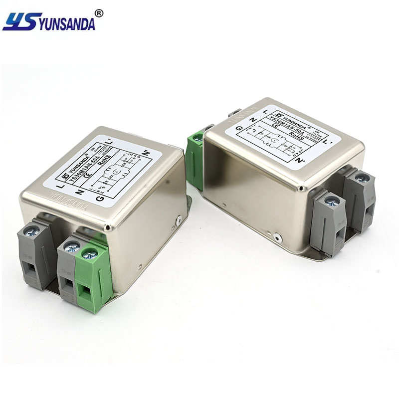 YUNSANDA单相220V交流净化电源滤波器导轨式40A50A60A噪音隔离器