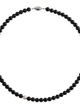 天然黑曜石项链女锁骨链