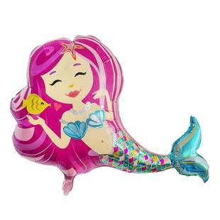 美人鱼主题 生日派对 桌布拉旗 气球链装饰海洋主题生日气氛布置