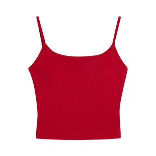 pusumede 进阶辣妹 露背吊带背心女外穿带胸垫性感美背短款上衣